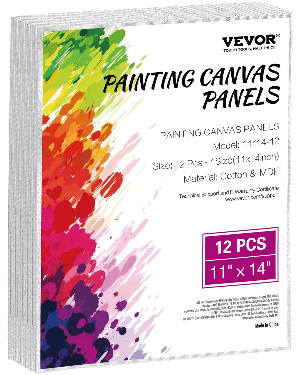 Canvas Boards for Painting 12 Pack 11 x 14 Inch Blank Canvases for Painting