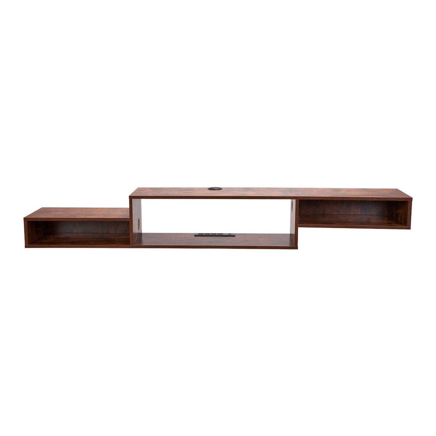 Floating TV Stand, 70" Wall Mount Entertainment Center with Power Outlet & Cable Hole, Modern Floating TV Shelf with Storage Cabinet for DVD Player, Cable Box, Game Console, TV Accessory, Wood