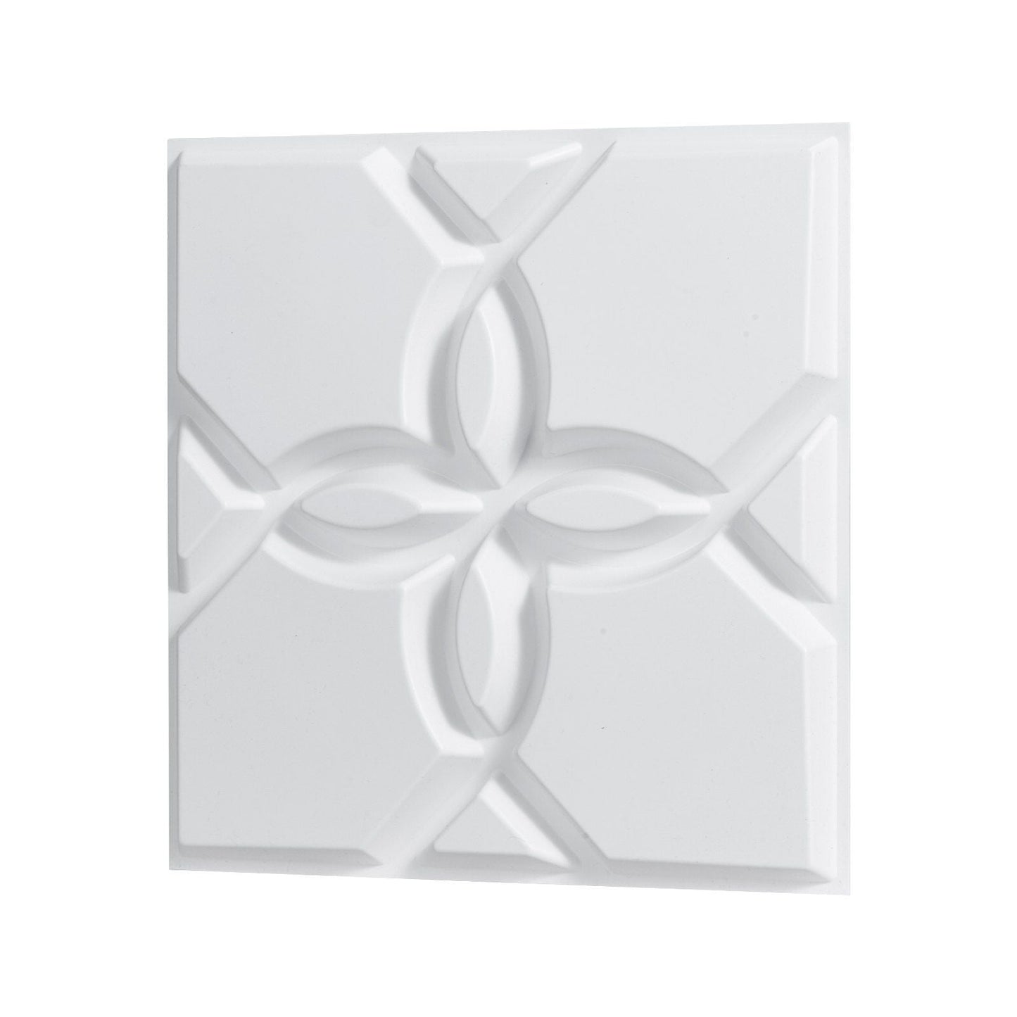 3D Wall Panels 33-Pack 11.81 x 11.81'' PVC 32 Sq.Ft Coverage Floral Matte White