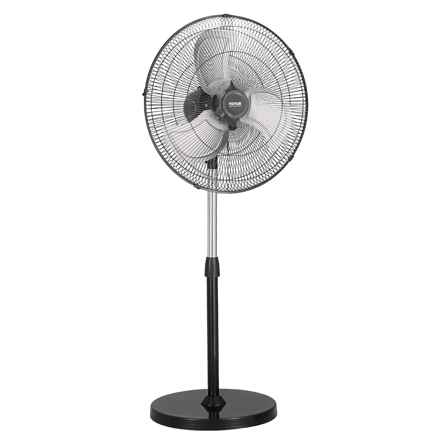 20" Industrial Pedestal Fan 3-Speed Oscillating Fan with Adjustable Height