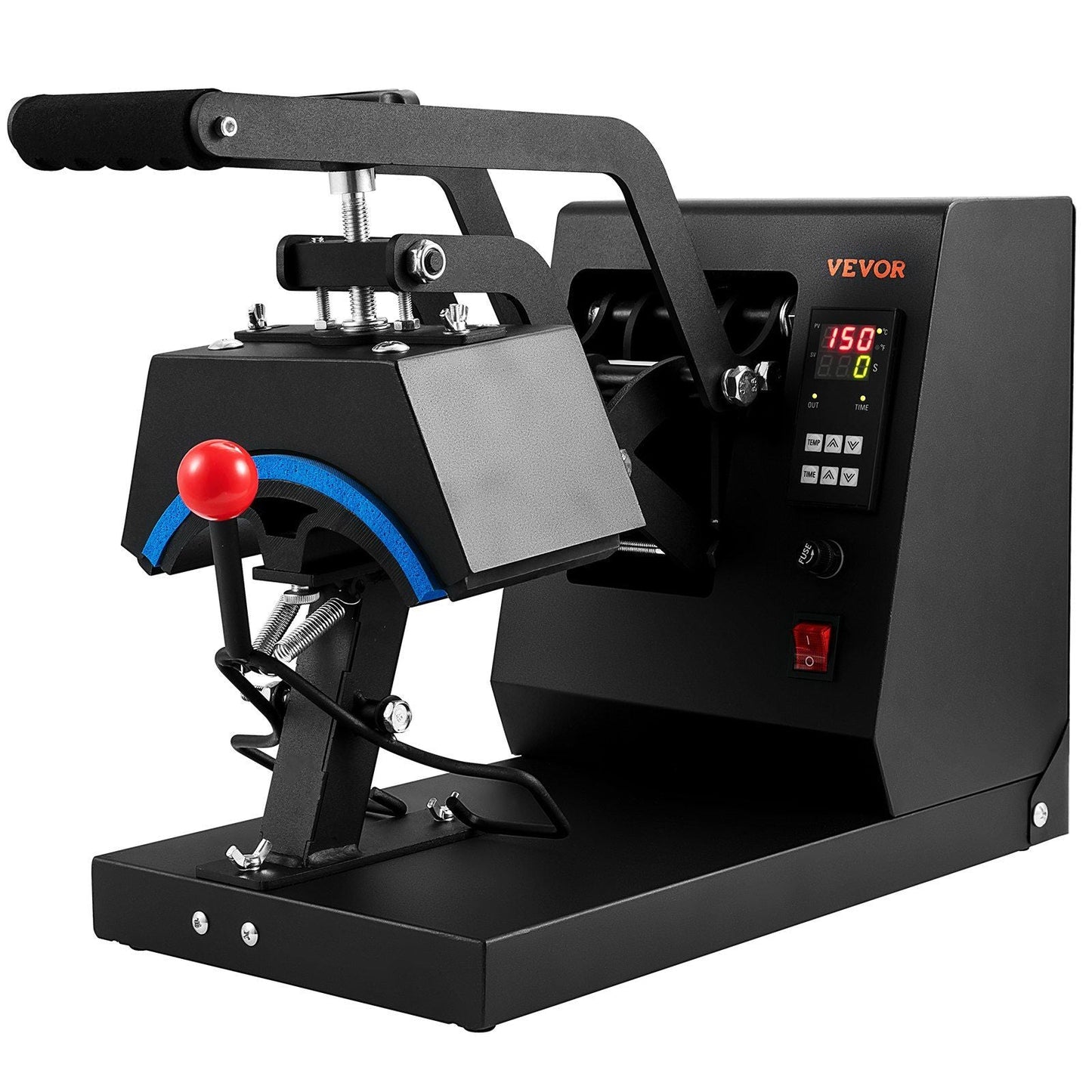 Hat Heat Press, 4-in-1 Cap Heat Press Machine, 6x3inches Clamshell Sublimation Transfer, LCD Digital Timer Temperature Control with 4pcs Curved Heating Elements (6x3/6.7x2.7/6.7x2.7/8.1x3.5)