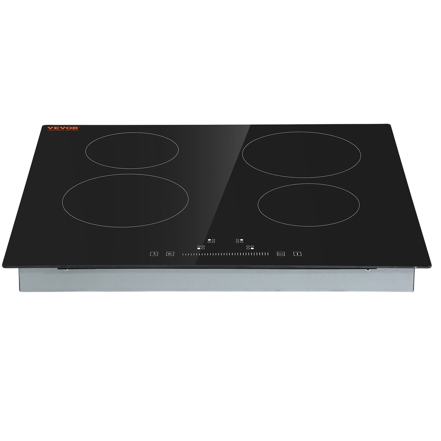 Built in Electric Stove Top, 23.2 x 20.5 inch 4 Burners, 240V Glass Radiant Cooktop with Sensor Touch Control, Timer & Child Lock Included, 9 Power Levels for Simmer Steam Slow Cook Fry