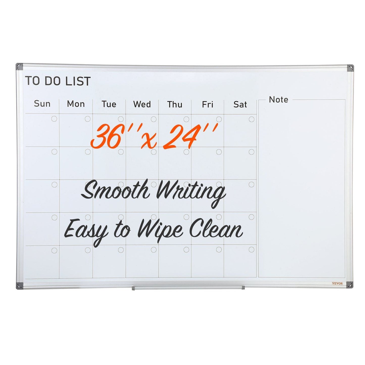 Calendar Whiteboard, 36 x 24 Inches Magnetic Dry Erase Calendar Board, Monthly Planner Whiteboard for Wall, 1 Magnetic Erase & 2 Dry Erase Marker & Movable Tray for Restaurant Office Home School