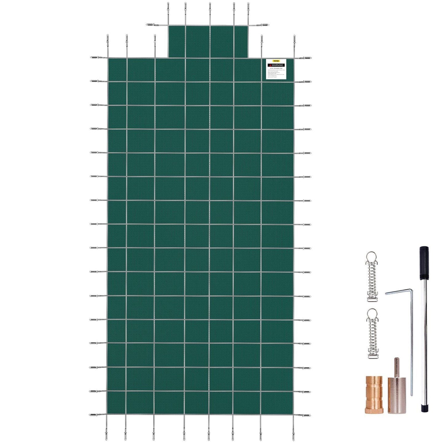 Pool Safety Cover Fits 20x40ft Rectangle Inground Safety Pool Cover Green Mesh with 4x8ft Center End Steps Solid Pool Safety Cover for Swimming Pool Winter Safety Cover