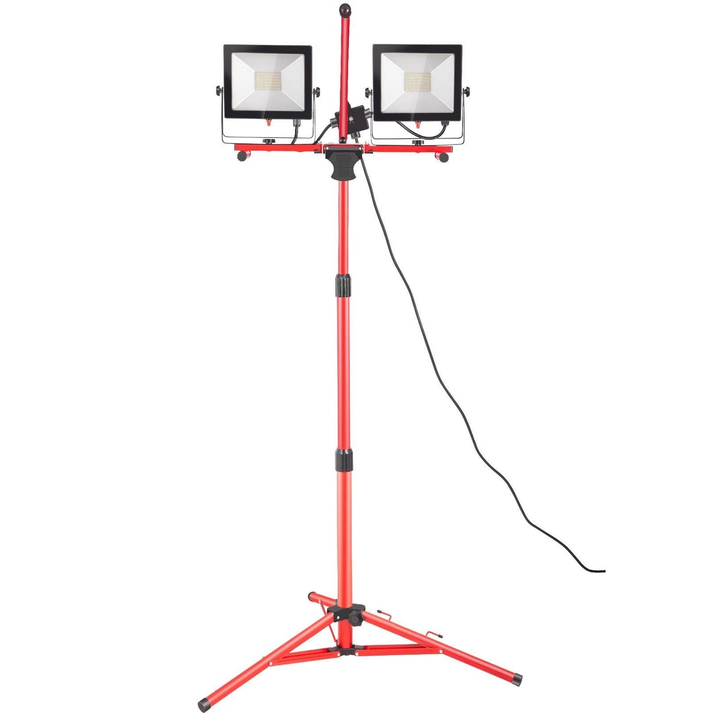 LED Work Light with Stand, 10000 Lumen Dual-head LED Work Light with 27.6"-68.1" Adjustable and Foldable Tripod Stand, IP65 Waterproofed LED Tripod Work Light, with 5000 Kelvin Color Temperature