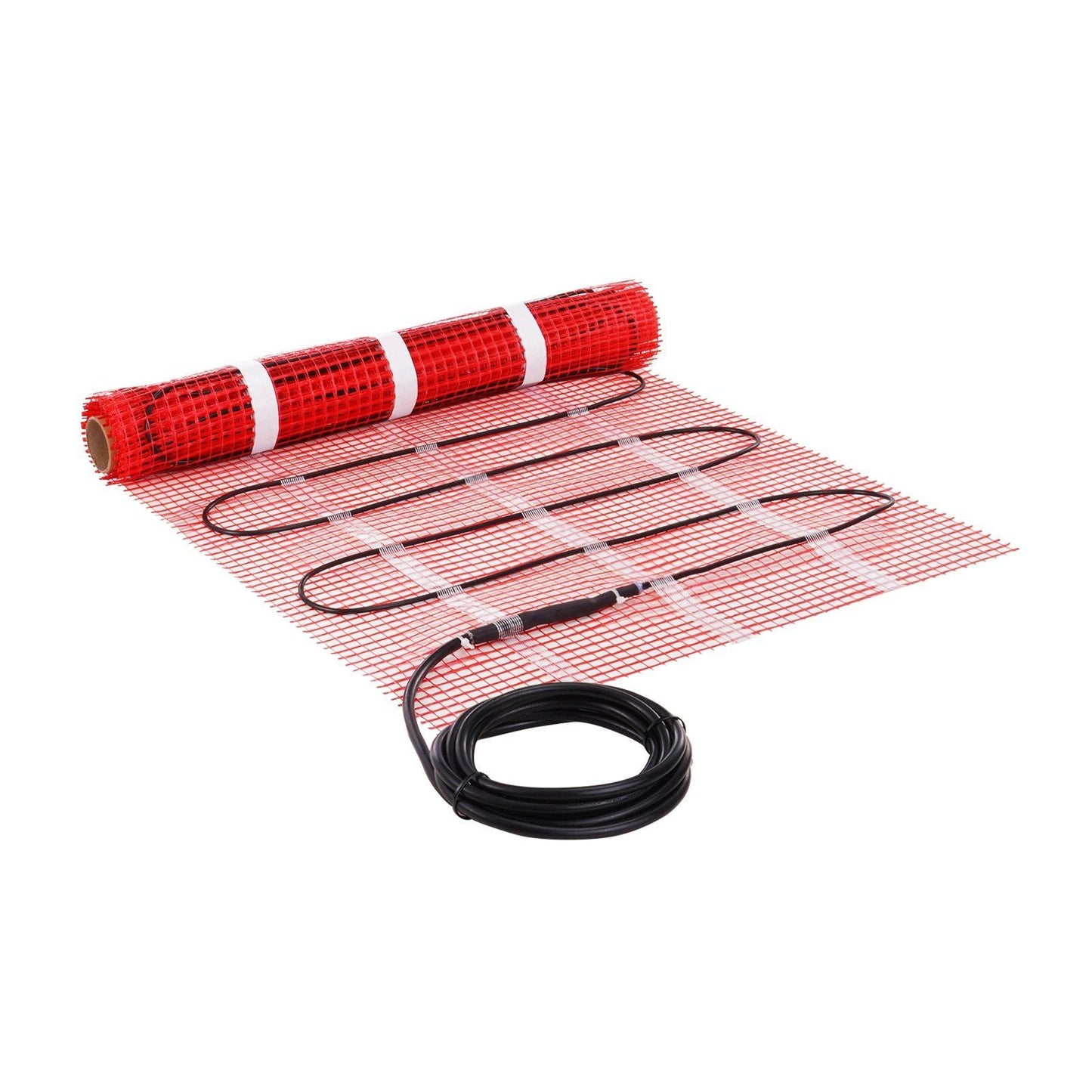 Floor Heating Mat, 10 Sq.ft, Electric Radiant In-Floor Heated Warm System with Digital Floor Sensing Thermostat, Includes Installation Monitor, Adhesive Back for Easy Installation on The Floor