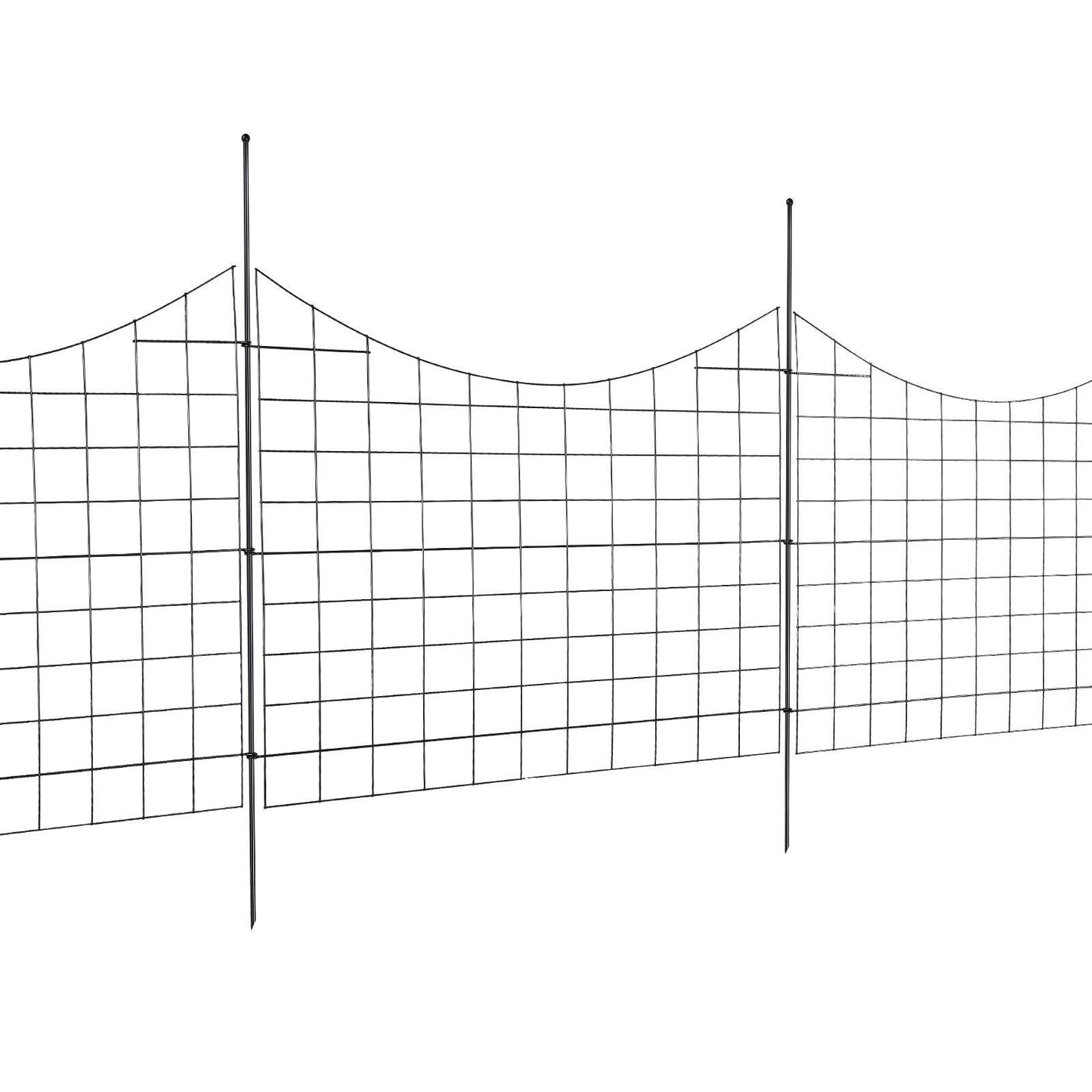 Garden Fence, 36.6in(H) x29.5in(L) Animal Barrier Fence, Underground Decorative Garden Fencing with 2.5 Inch Spike Spacing, Metal Dog Fence for The Yard and Outdoor Patio, 5 Pack