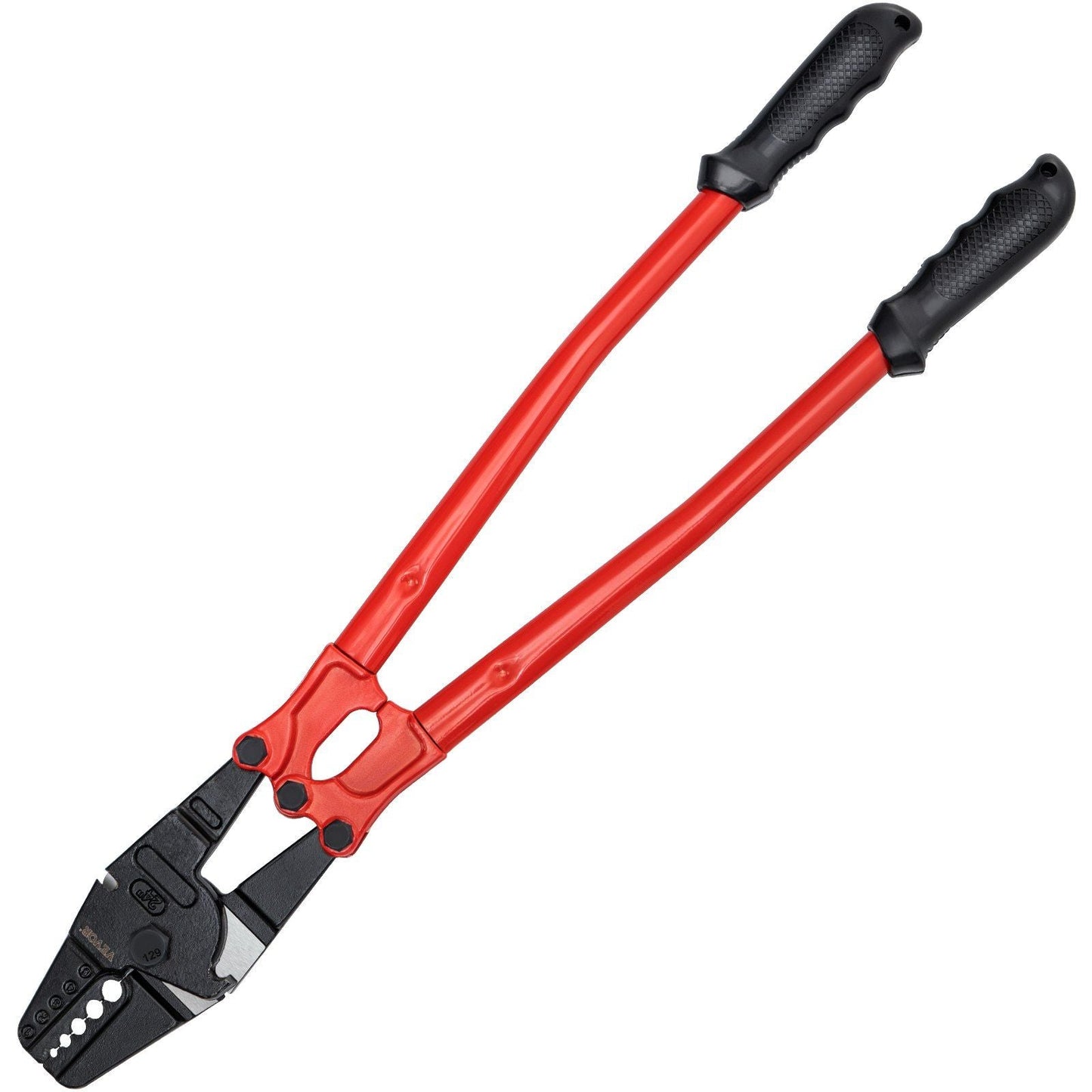 Hand Swager Crimper 24 Inch,Swaging Tool 5 Cavity 1/16" 3/32" 1/8" 5/32" 3/16",Hand Cimping Tool for Copper Aluminum Oval Sleeves and Stop Sleeves,Wire Rope Crimping Tool Swage Tool Long Hand