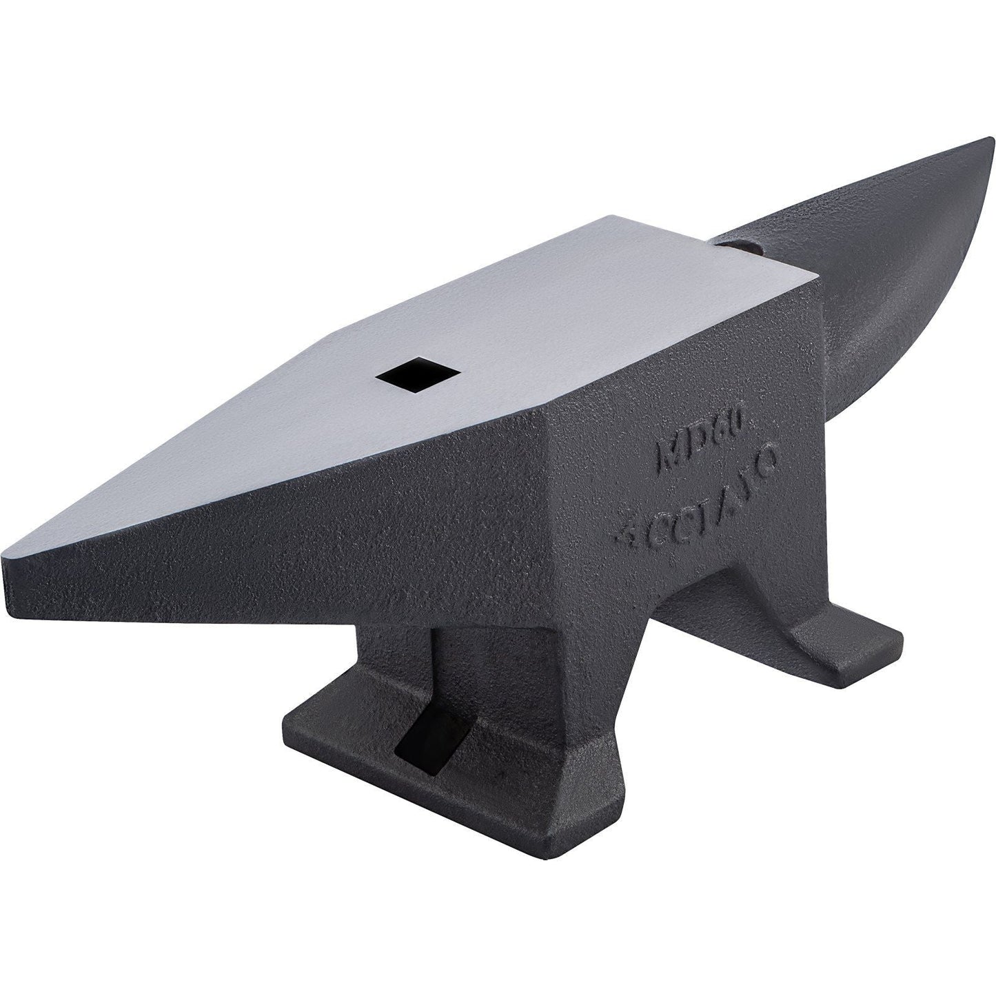 Cast Iron Anvil, 132 Lbs(60kg) Single Horn Anvil with Large Countertop and Stable Base, High Hardness Rugged Round Horn Anvil Blacksmith, for Bending, Shaping