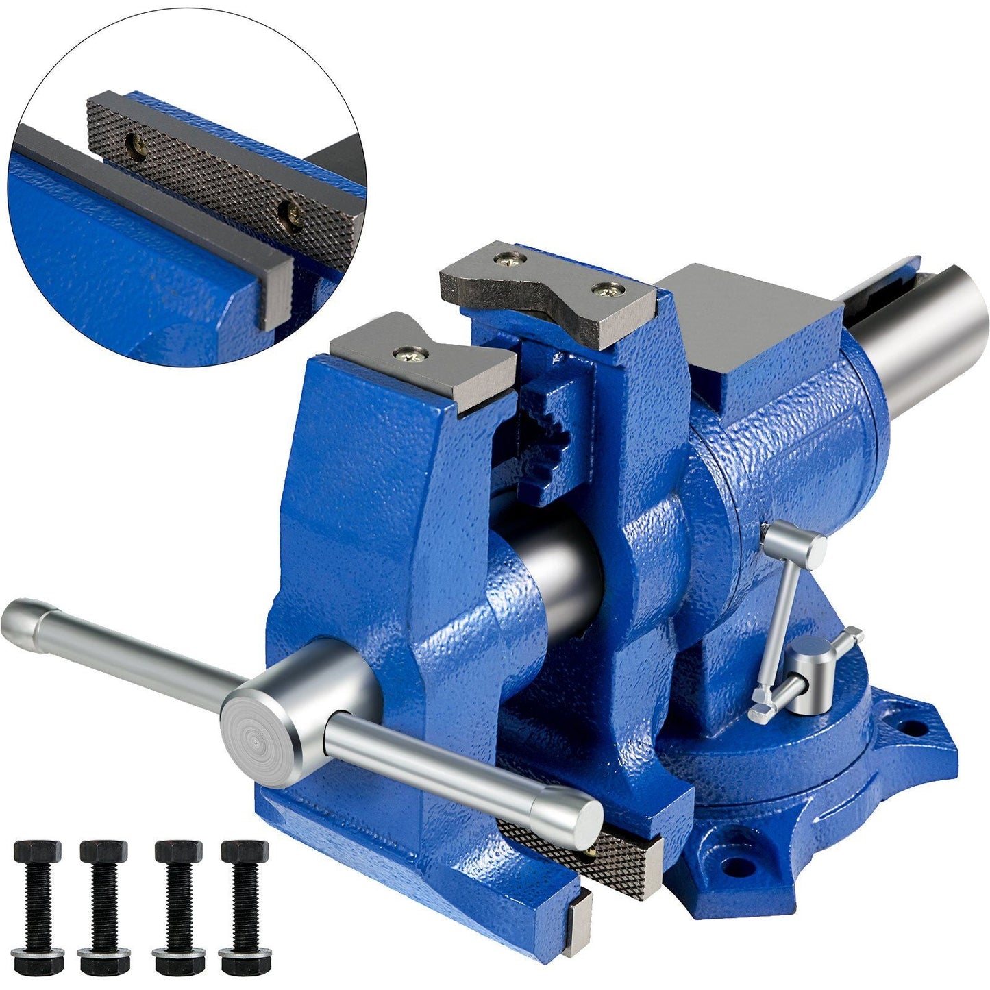 6" Heavy Duty Bench Vise , Double Swivel Rotating Vise Head/Body Rotates 360° ,Pipe Vise Bench Vices 30Kn Clamping Force,for Clamping Fixing Equipment Home or Industrial Use