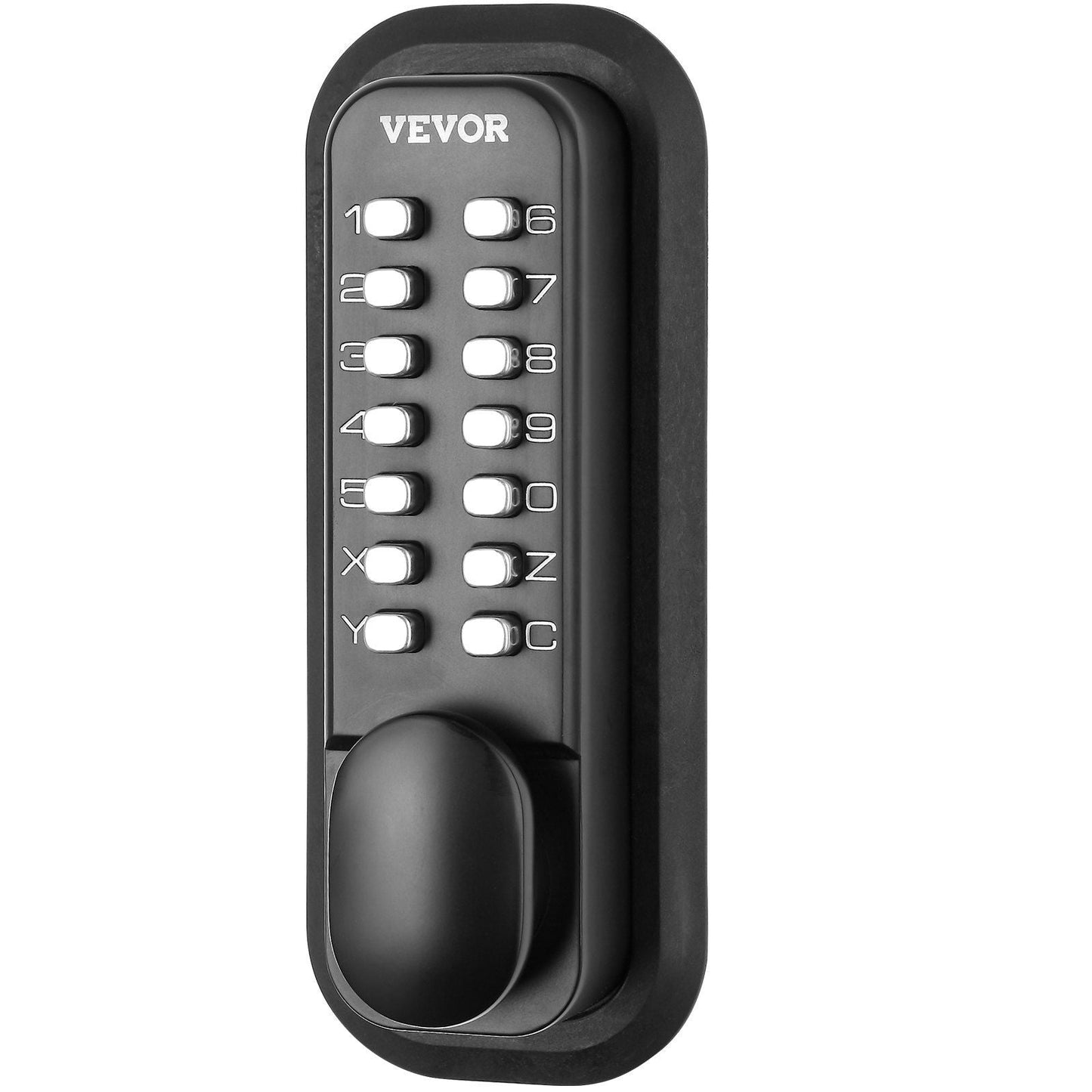 Mechanical Keyless Entry Door Lock, 14 Digit Keypad, Outdoor Gate Door Locks Set with Surface-mounted Latch, Water-proof Zinc Alloy, Keypad and Knob, Easy to Install, for Garden, Garage, Yard