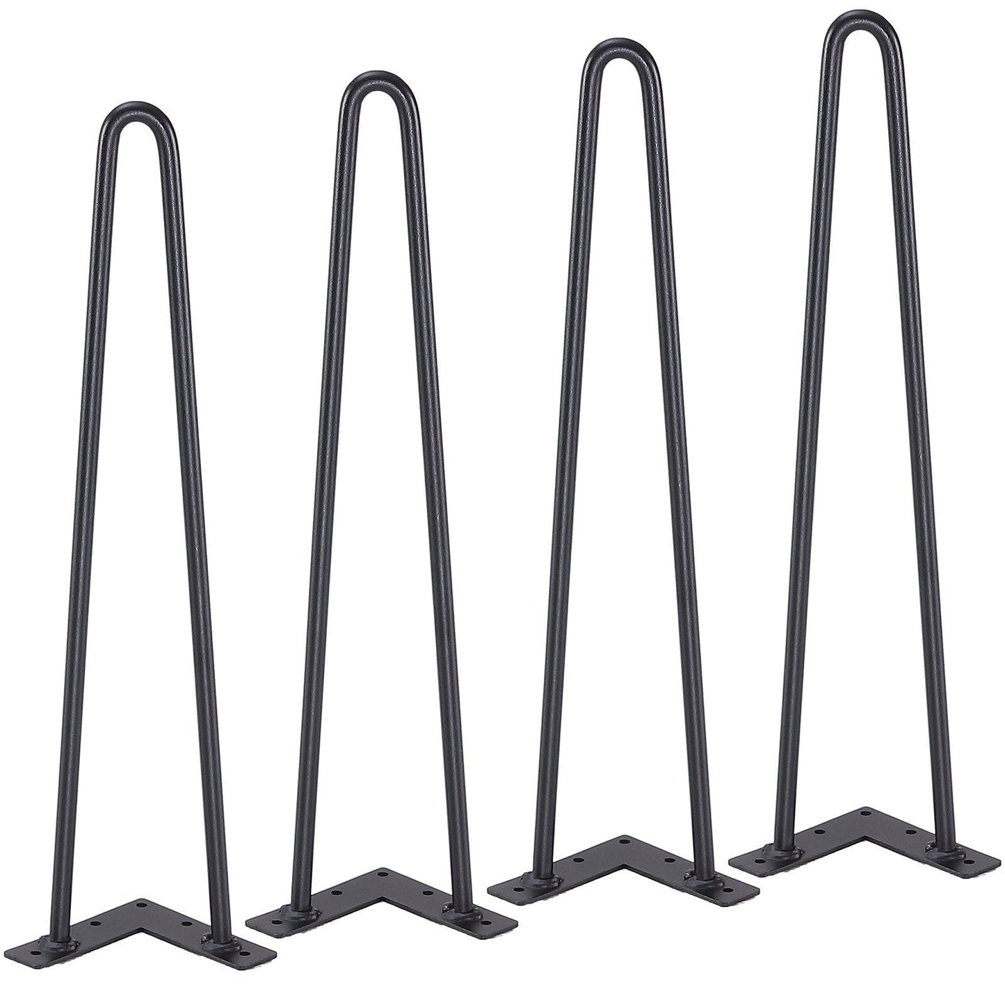19" Hairpin Furniture Legs, Metal Home DIY Projects for Nightstand, Coffee Table, Desk, 500lbs Load Capacity with Rubber Floor Protectors, Metal Heavy Duty Sturdy Modern Table Legs, 4PCS Black