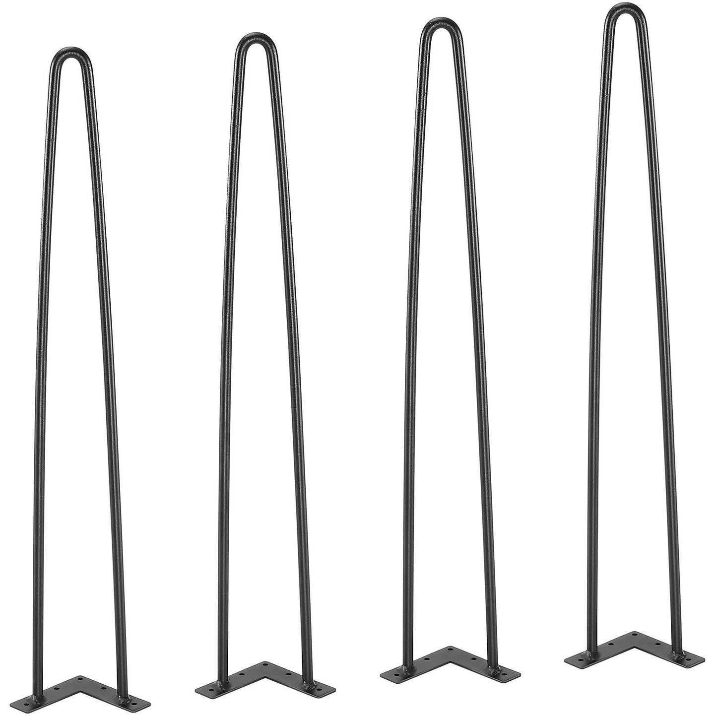 28" Hairpin Furniture Legs, Metal Home DIY Projects for Nightstand, Coffee Table, Desk, 500lbs Load Capacity with Rubber Floor Protectors, Metal Heavy Duty Sturdy Modern Table Legs, 4PCS Black