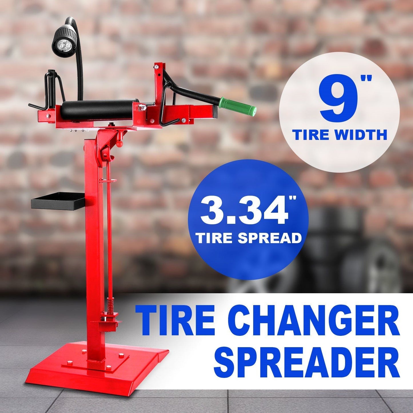 Manual Tire Spreader Portable Tire Changer with Stand Adjustable LED Light Tire Spreader Tool for Light Truck and Car