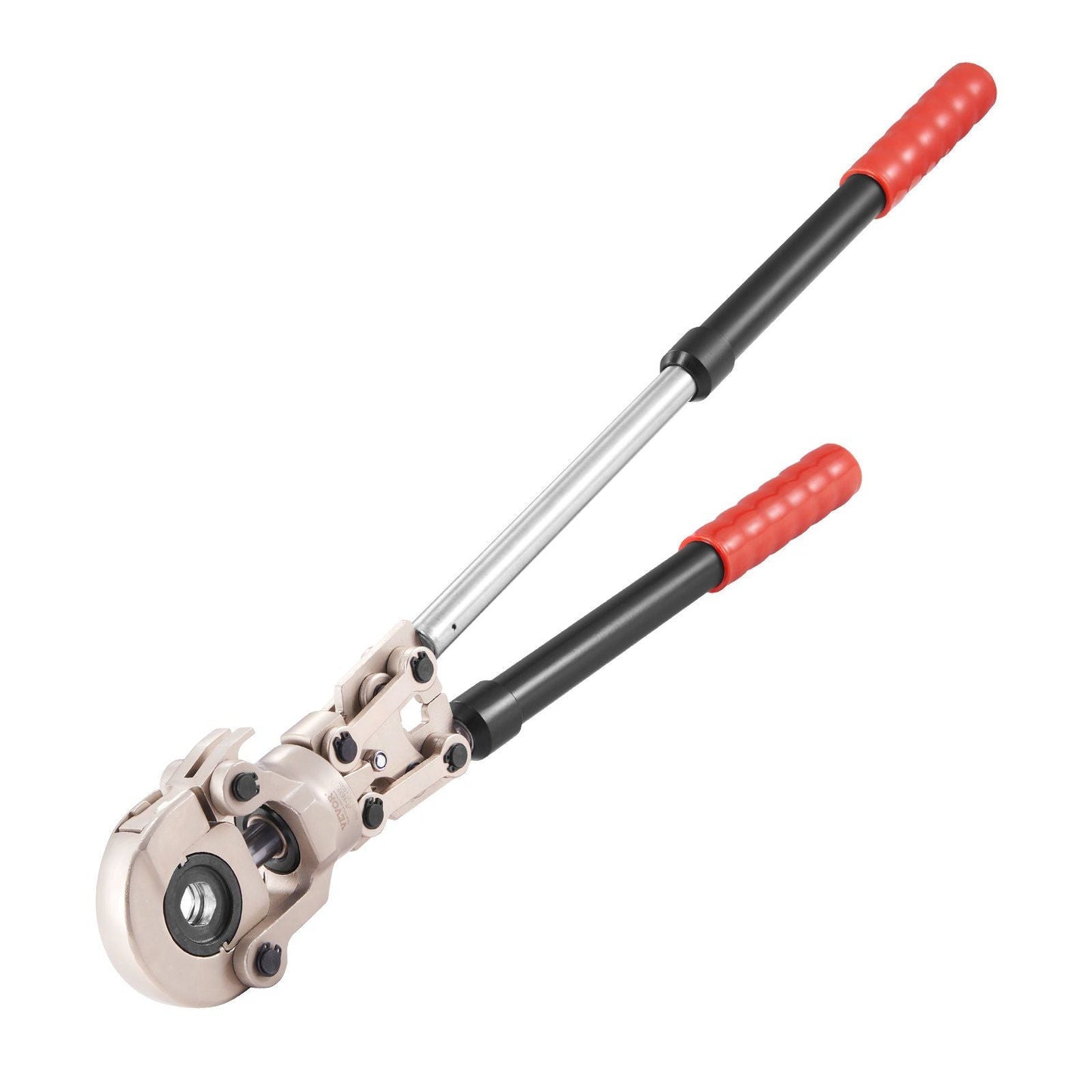 Copper Press Tool Tube Fittings Crimping Kit, Pro Press Crimper with 1/2", 3/4", 1" Quick Change Jaws, 360° Rotatable Crimp Tool & Locking Pin, Extendable Handle, Meet ASTM B88 and B75 Standard
