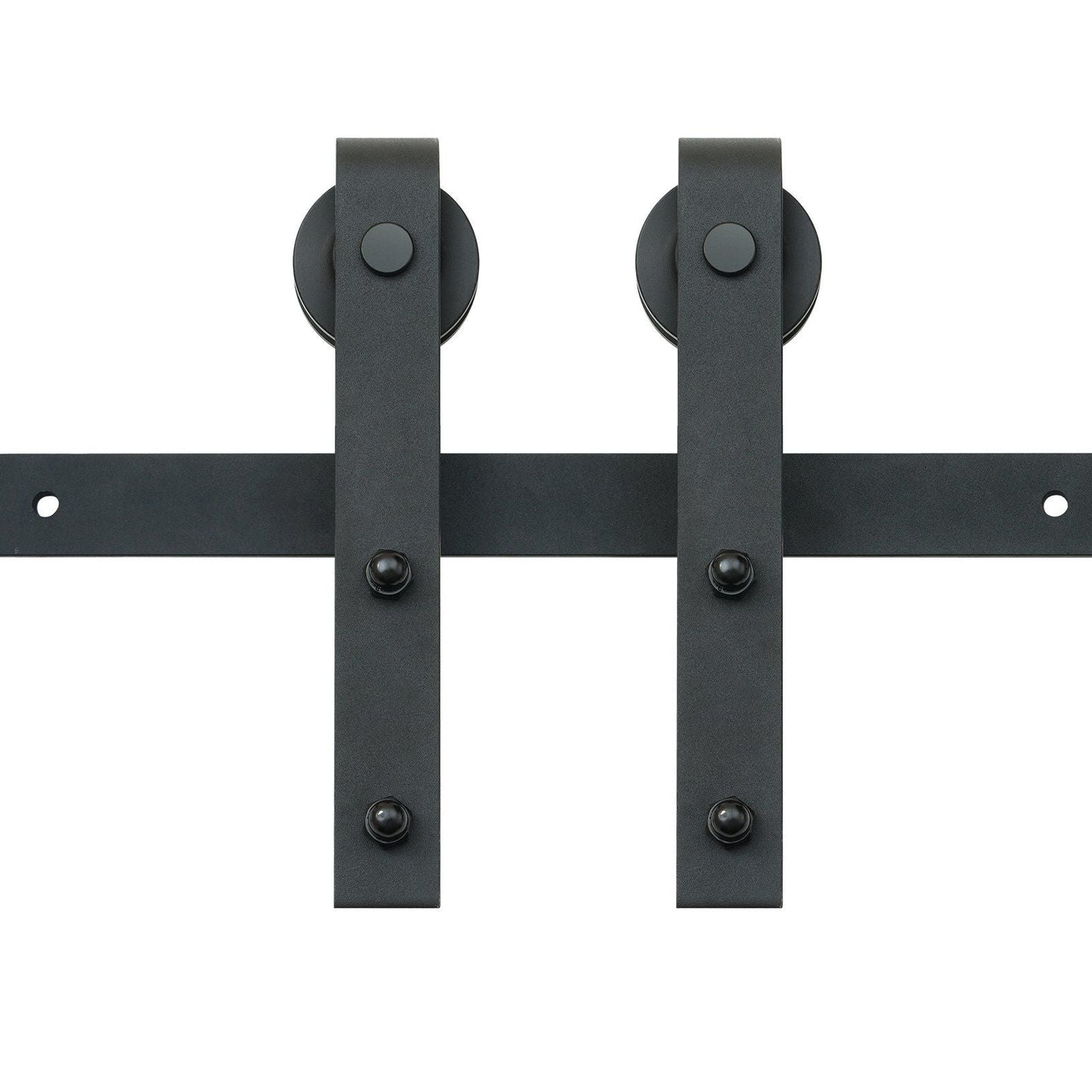 8FT Sliding Barn Door Hardware Kit, 330LBS Loading Heavy Duty Barn Door Track Kit for Single Door, Fit 3.7-4.3FT Wide and 1.3"-1.8" Thick Door Panel, with Smooth & Silent Pulley (J Shape)