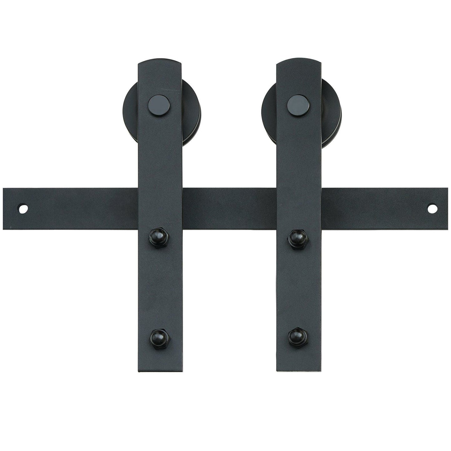 8FT Sliding Barn Door Hardware Kit, 330LBS Loading Heavy Duty Barn Door Track Kit for Single Door, Fit 3.7-4.3FT Wide and 1.3"-1.8" Thick Door Panel, with Smooth & Silent Pulley (I Shape)