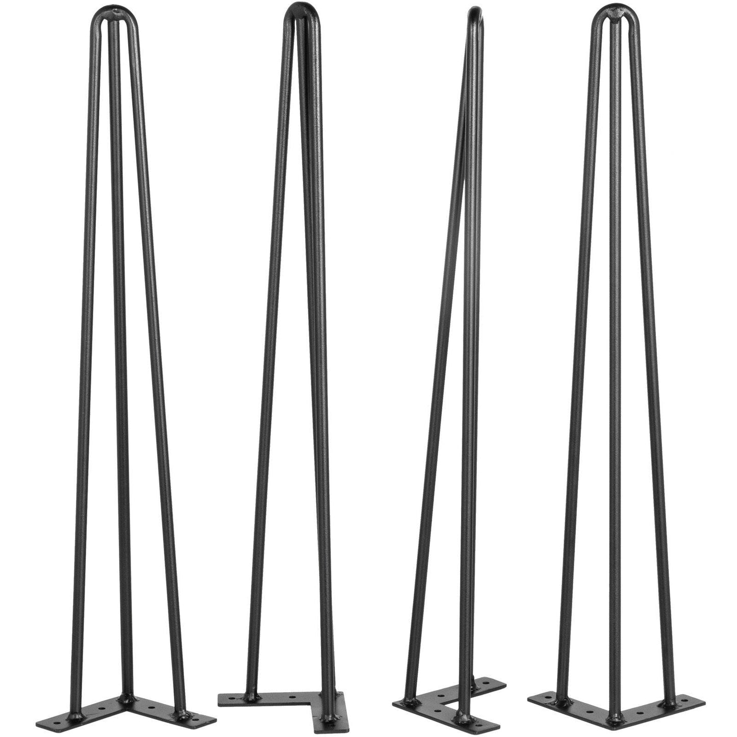 Hairpin Table Legs 18" Black Set of 4 Desk Legs 880lbs Load Capacity (Each 220lbs) Hairpin Desk Legs 3 Rods for Bench Desk Dining End Table Chairs Carbon Steel DIY Heavy Duty Furniture Legs