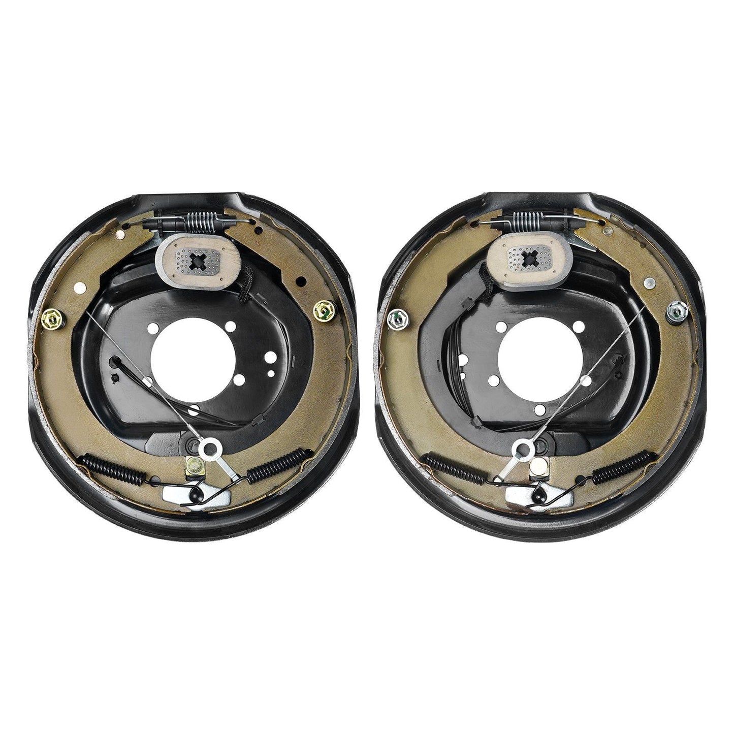 Electric Trailer Brake Assembly, 12" x 2", 1 Pair Self-Adjusting Electric Brakes Kit for 7000 lbs Axle, 5-Hole Mounting, Backing Plates for Braking System Part Replacement (1 Right + 1 Left)