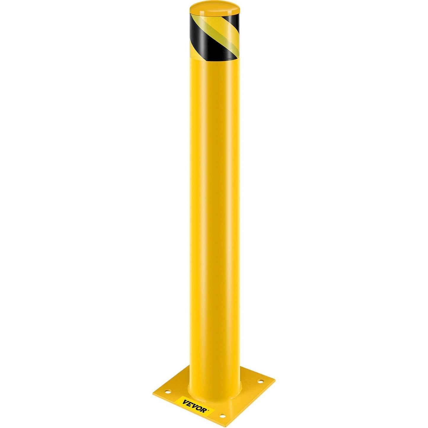 Safety Bollard Safety Barrier Bollard 4-1/2" OD 36" Height Yellow Powder Coat Pipe Steel Safety Barrier with 4 Free Anchor Bolts for Traffic-Sensitive Area