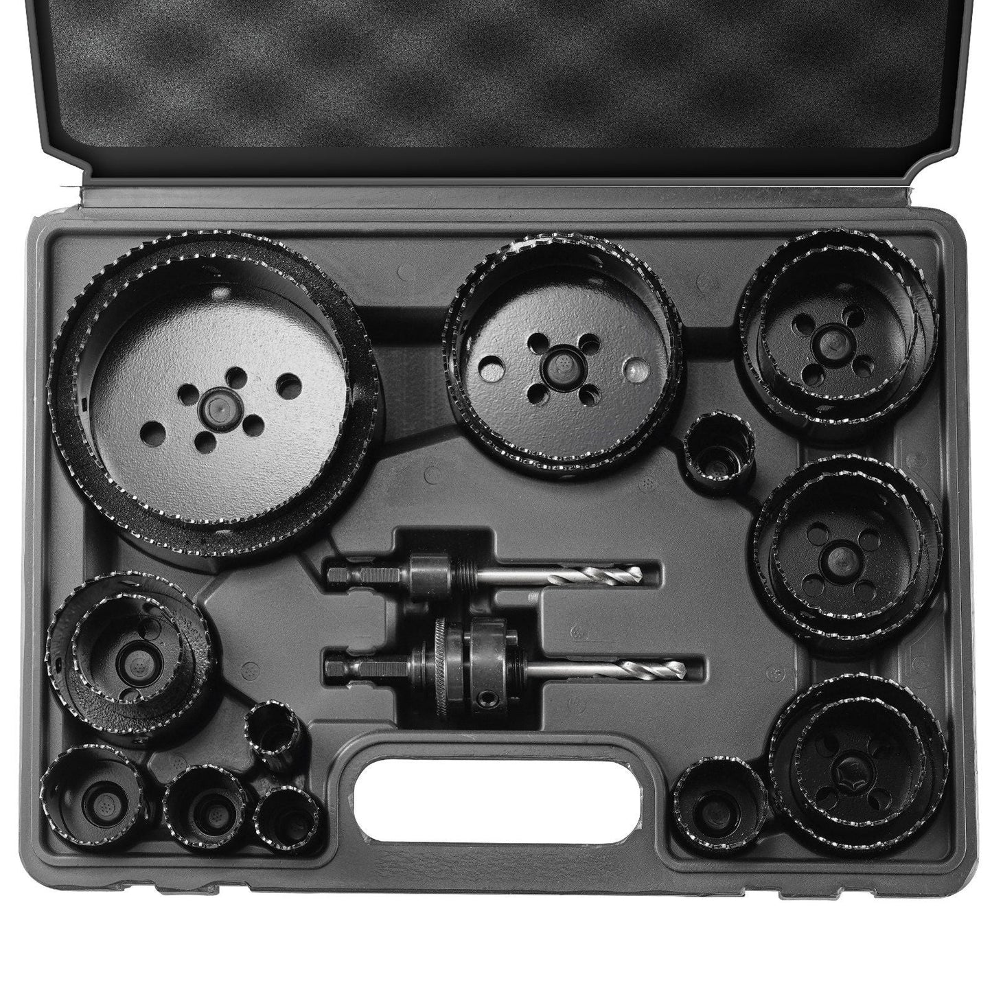 Hole Saw Kit, 18 PCS Saw Blades, 6 Drill Bits, 1 Hex Wrench, General Purpose Size from 3/4" to 4-1/2", Bi Metal M42 Hole Saw Set with Carrying Case, Ideal for Wood Board, Plastic and Iron Plate
