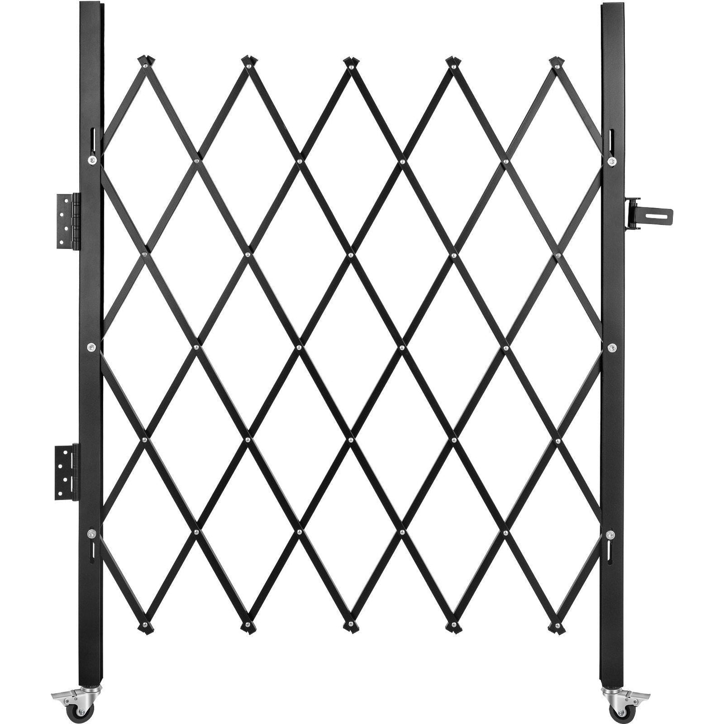 Single Folding Security Gate, 5.1'H x 5.9'W (61 x 71 inch)Folding Door Gate, Steel Accordion Security Gate, Flexible Expanding Security Gate, 360° Rolling Barricade Gate, Scissor Gate