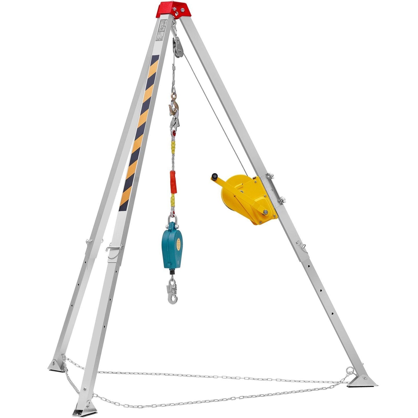 2600 lbs Winch Confined Space Tripod Kit, Confined Space Tripod 8' Legs and 98' Cable, Confined Space Rescue Tripod 33' Fall Protection with Blower, Gas detector, Harness.