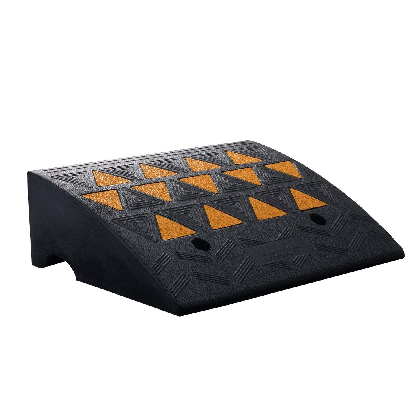 Rubber Curb Ramp 6" Rise Height Sidewalk Curb Ramp, 14.6" Width 19.3" Length Driveway Ramp for Curb, 15T Heavy Duty Rubber Ramp for Forklifts, Trucks, Buses, Cars, Wheelchairs, Bikes