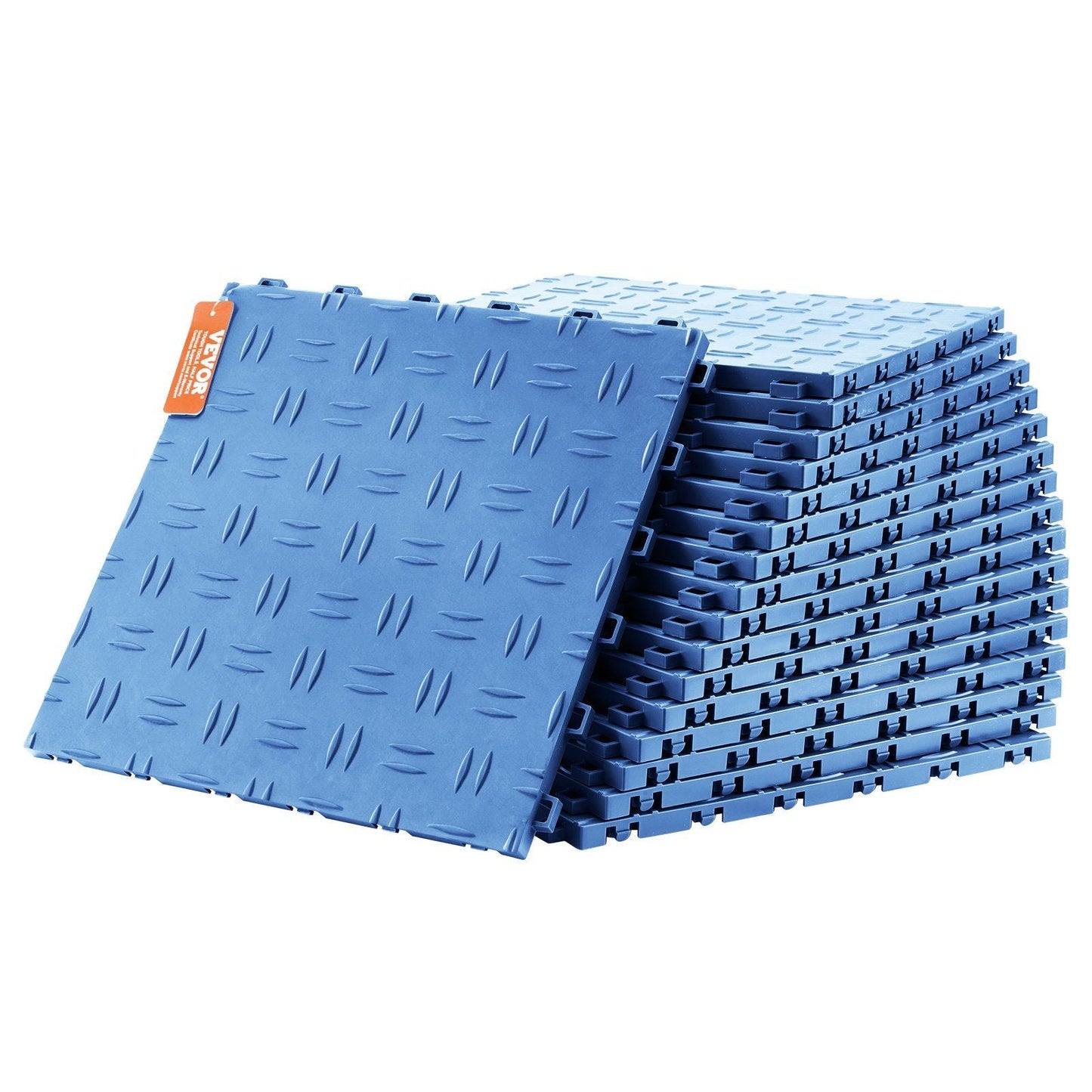 Garage Tiles Interlocking, 12 x 12 x 0.53 inch 50 Pack Garage Floor Covering Tiles, Non-Slip Double-Sided Texture Garage Flooring Tiles, for Garages, Basements, Repair Shops, Blue