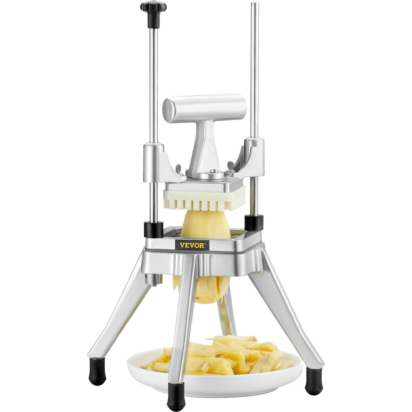 Commercial Vegetable Fruit Chopper 3/8″ Blade Heavy Duty Professional Food Dicer Kattex French Fry Cutter Onion Slicer Stainless Steel for Tomato Peppers Potato Mushroom, Sliver