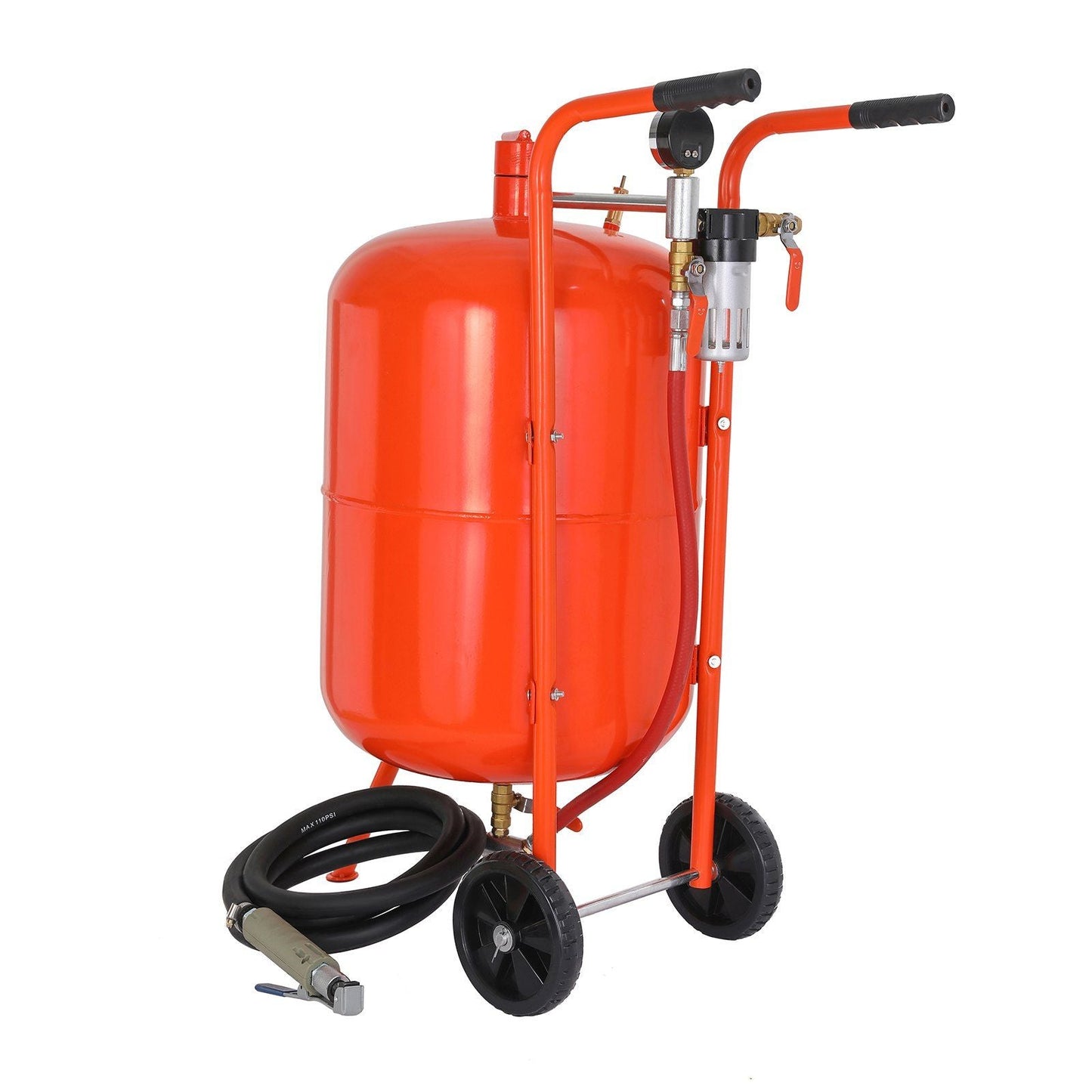 20 Gallon Sand Blaster, 60-110 PSI High Pressure Sandblaster, Portable Abrasive Blasting Tank, Air Sand Blasting Kit with 4 Ceramic Nozzles and Oil-Water Separator for Paint, Stain, Rust Removal