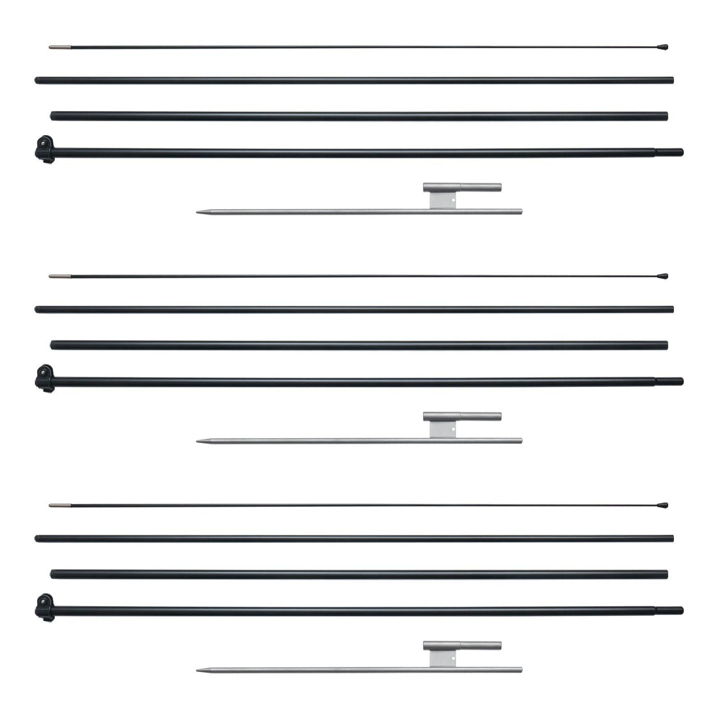 Feather Flag Pole Kit 3 Packs Swooper Flag Pole 16.3 ft with Ground Stakes
