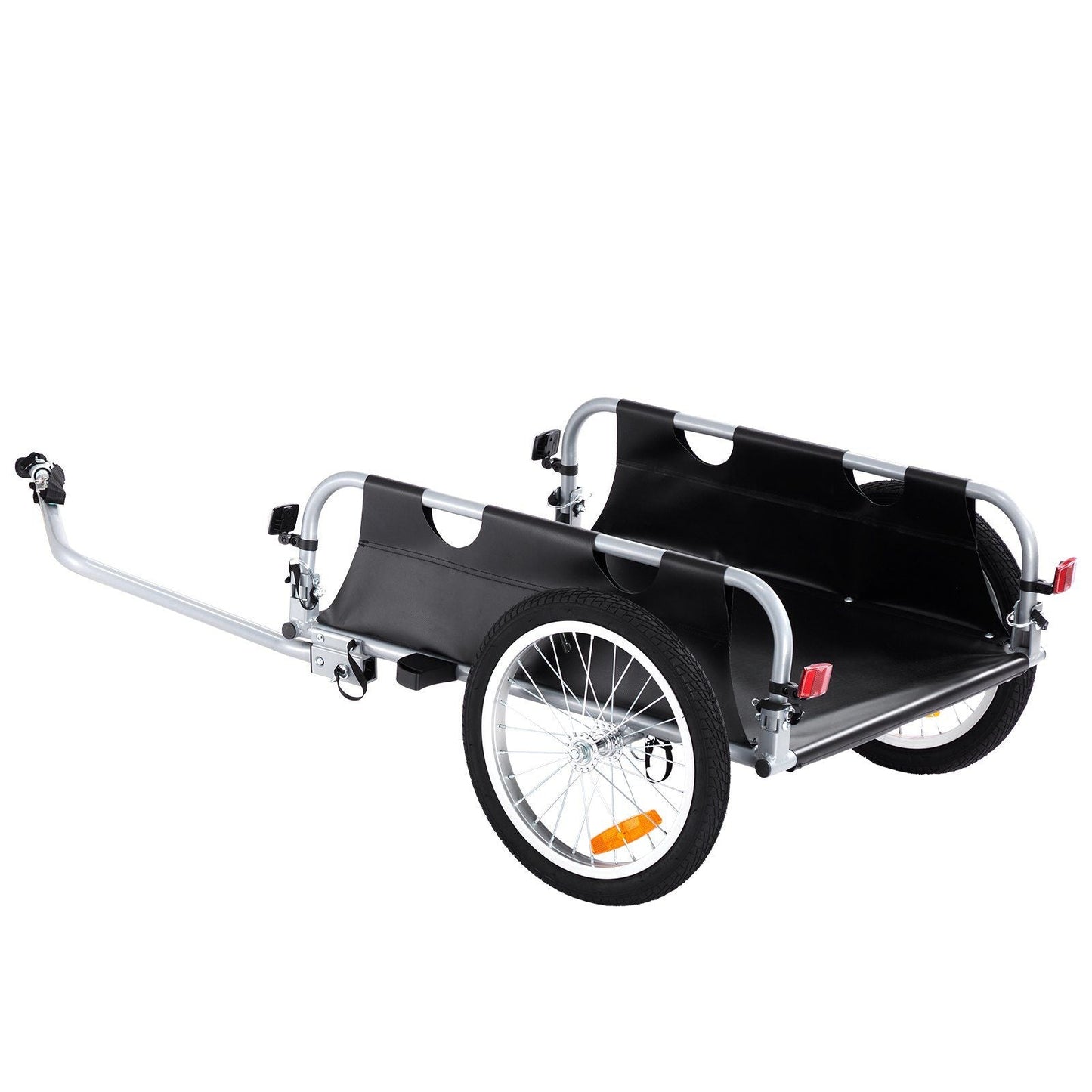 Bike Cargo Trailer, 100 lbs Load Capacity, Heavy-Duty Bicycle Wagon Cart, Foldable Compact Storage & Quick Release with Universal Hitch, 16" Wheels, Safe Reflectors, Fits 22"-28" Bike Wheels