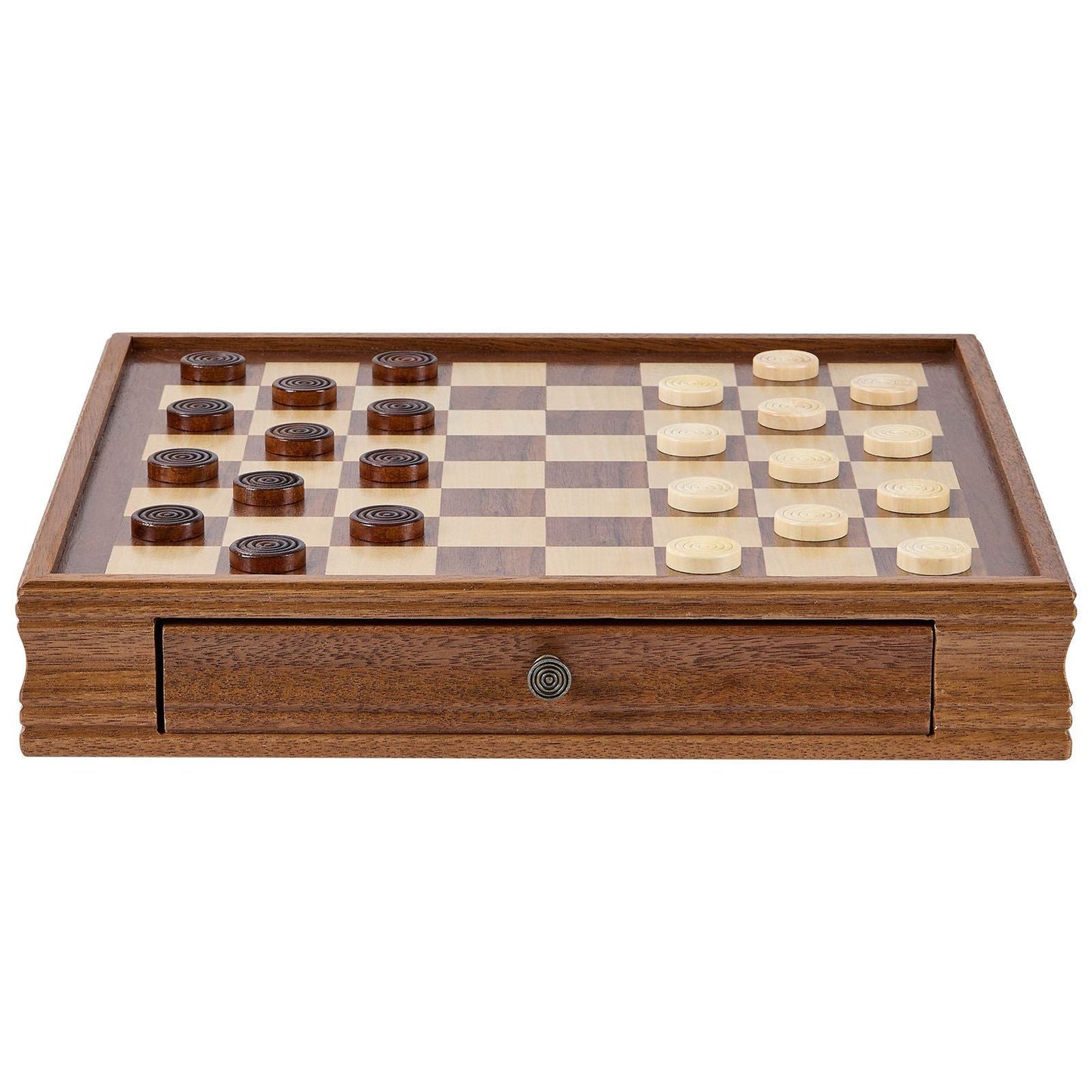 Solid Wood Chess Set, 15 inch 2-IN-1 Chess Checkers Game Set, Chess Board Games with Storage Drawer & Weighted Chess Checkers Pieces & 2 Queens, for Adults Kids Tournament Professional Beginner