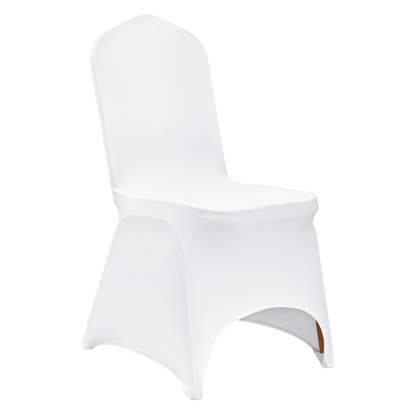 Stretch Spandex Folding Chair Covers, Universal Fitted Arched Front Cover, Removable Washable Protective Slipcovers, for Wedding, Holiday, Banquet, Party, Celebration, Dining (50PCS White)
