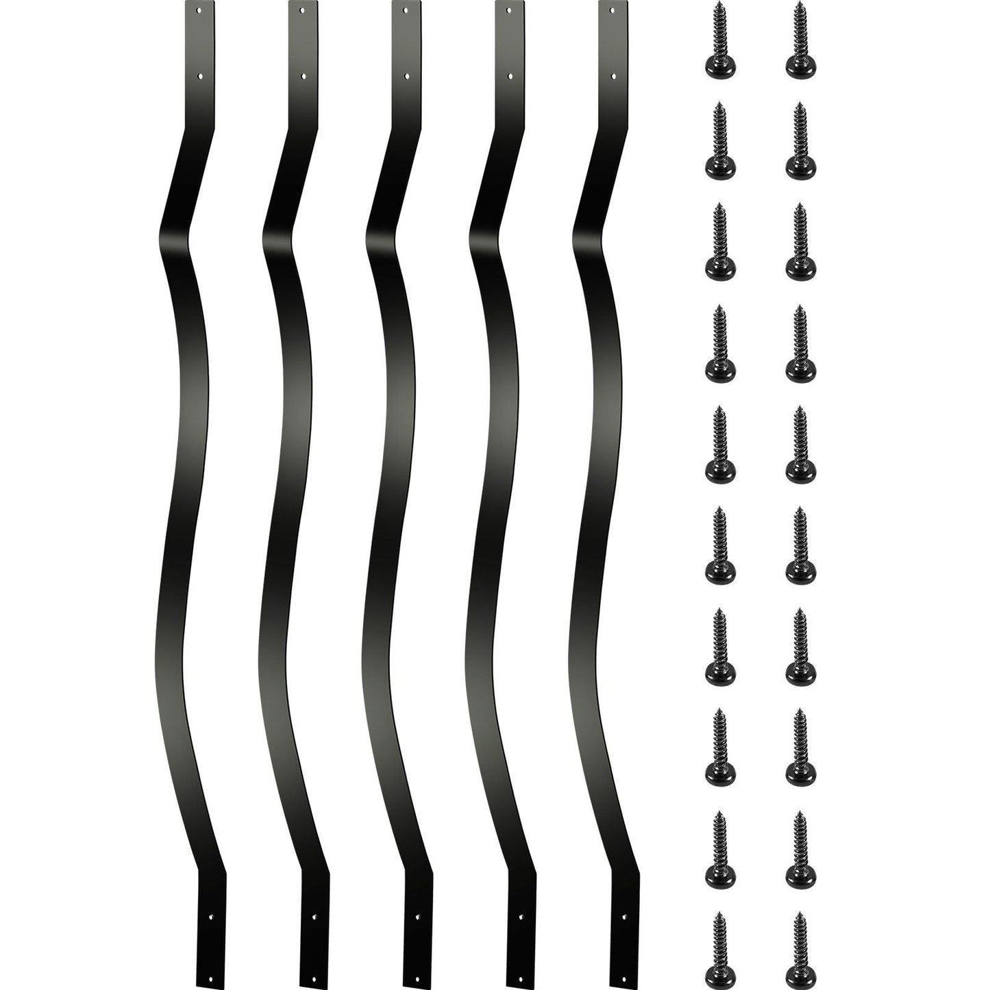 Deck Balusters, 61 Pack Metal Deck Spindles, 32.25"x1" Staircase Baluster with Screws, Aluminum Alloy Deck Railing for Wood and Composite Deck,Stylish Baluster for Outdoor Stair Deck Porch