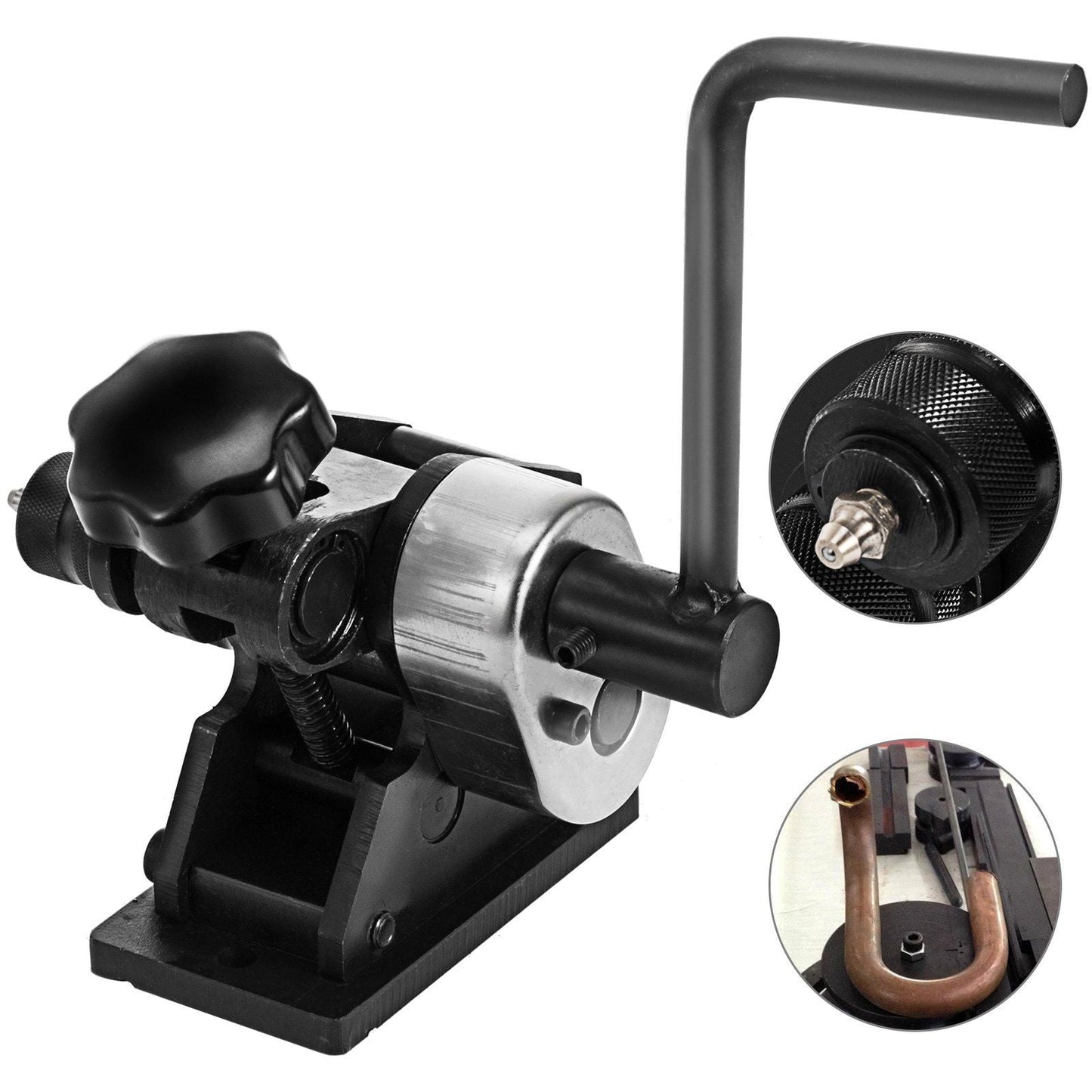 Ring Roller Bender, 3in Ring Size, 1/4in Round Steel & 1"x3/16" Flat Steel Capacity, Portable Hand Crank Ring Roller