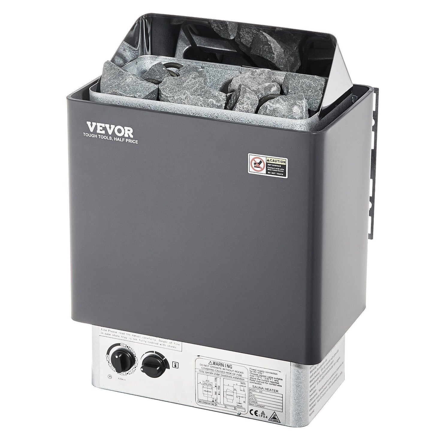 Sauna Heater, 4.5KW 220V Electric Sauna Stove, Steam Bath Sauna Heater with Built-In Controls, 3h Timer and Adjustable Temp for Max. 105-210 Cubic Feet, Home Hotel Spa Shower Use, FCC Certification