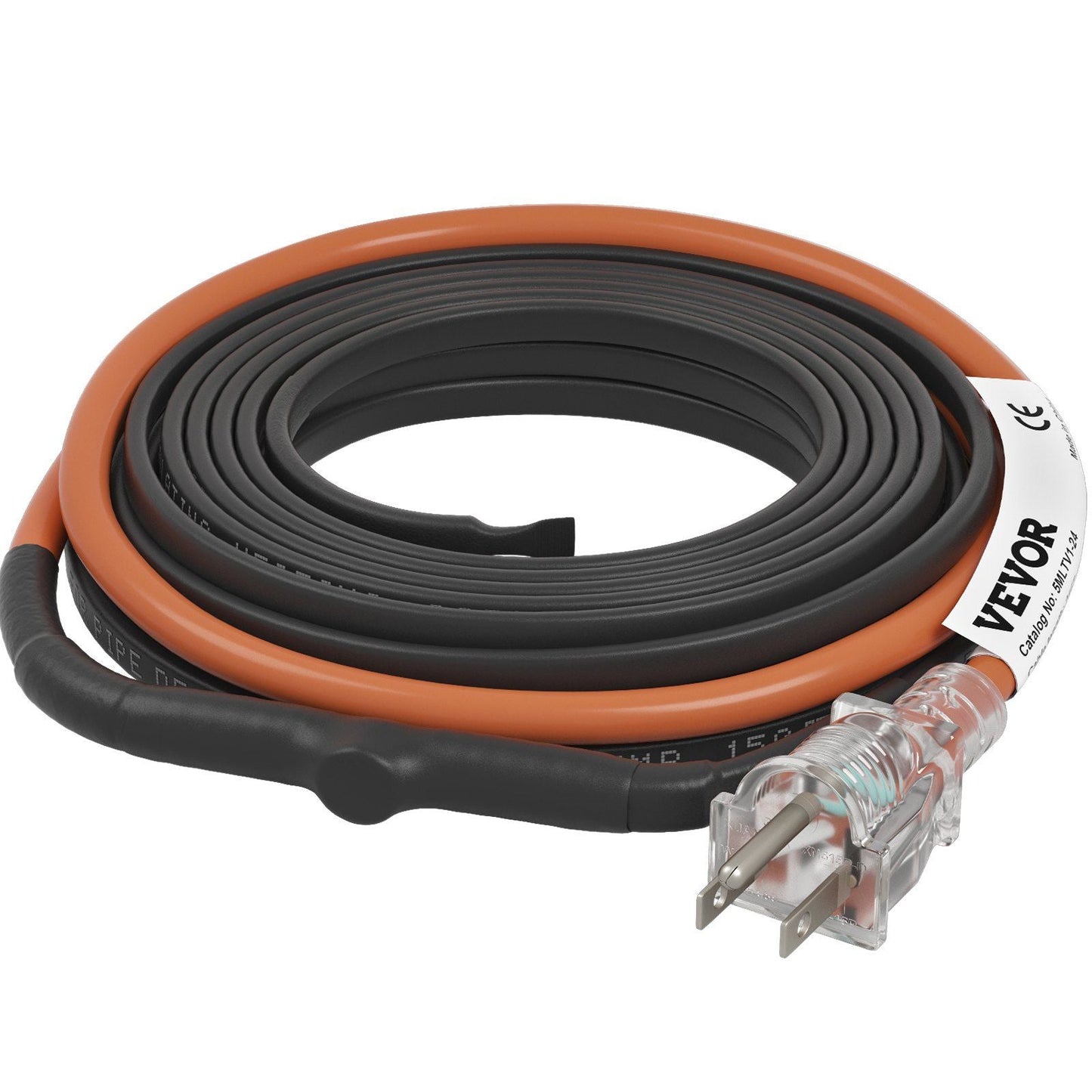 Self-Regulating Pipe Heating Cable, 24-feet 5W/ft Heat Tape for Pipes Freeze Protection, Protects PVC Hose, Metal and Plastic Pipe from Freezing, 120V