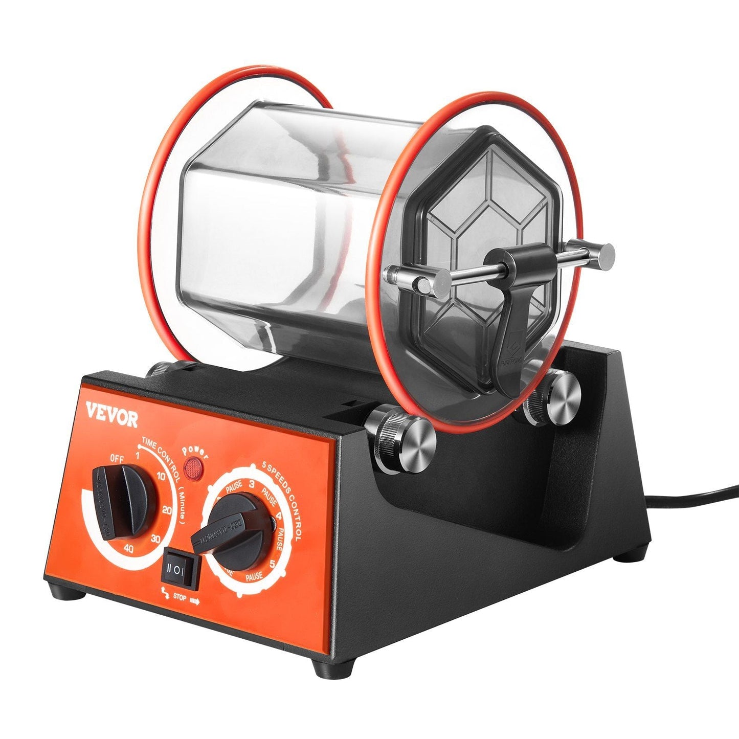 Jewelry Polisher Tumbler, 6.6lbs/3kg Capacity Mini Rotary Tumbler Machine with 0-60 Minutes Timer, 5 Speeds Jewelry Rotary Finisher for Surface Polishing Grinding Buffing Gemstones Jewels Coins