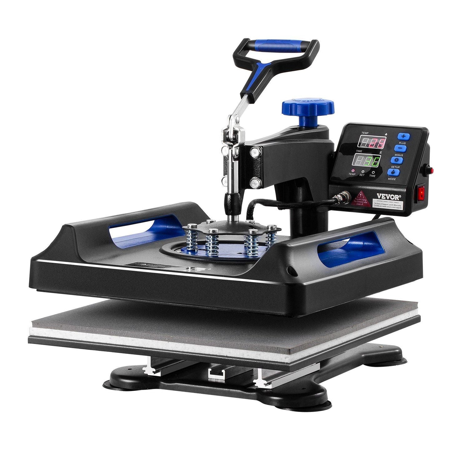 8 in 1 Heat Press Machine 15x15 in 30oz Tumbler Press T-Shirts Black+Blue