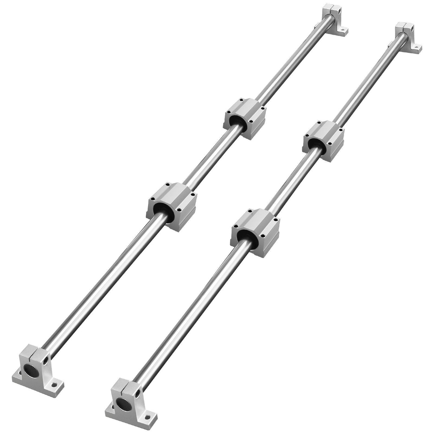 Linear Guide Rail Set, SFC20 1200mm, 2 PCS 39.4 in/1000 mm SFC20 Guide Rails 4 PCS SC20 Slide Blocks 4 PCS Rail Supports, Linear Rails and Bearings Kit for Automated Machines CNC DIY Project