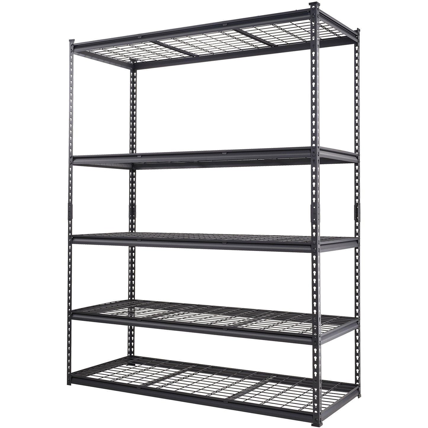 Storage Shelving Unit, 5-Tier Adjustable, 2000 lbs Capacity, Heavy Duty Garage Shelves Metal Organizer Wire Rack, Black, 60" L x 24" W x 78" H for Kitchen Pantry Basement Bathroom Laundry Closet