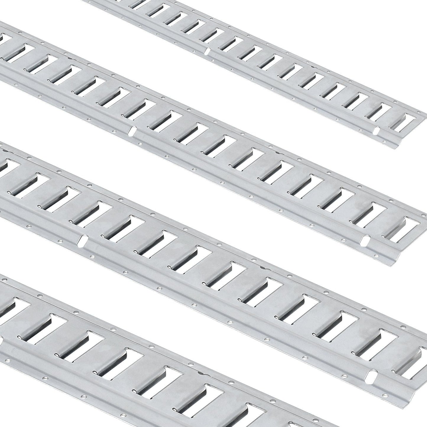 E Track Tie-Down Rail Kit, 34PCS 5FT E-Tracks Set Includes 8 Steel Rails & 2 Single Slot & 8 O Rings & 8 Tie-Offs w/D-Ring & 8 End Caps, Securing Accessories for Cargo, Motorcycles, and Bikes