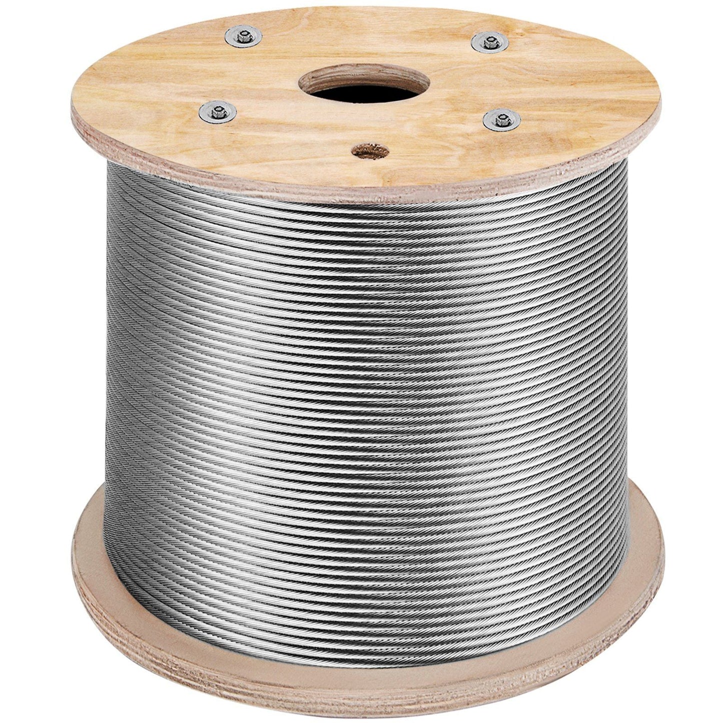 T316 Stainless Steel Cable, 1/8'' x 1000 ft, Braided Aircraft Wire Rope with 1x19 Strands Construction, 2100 lbs Breaking Strength, for Deck Railing Stair Handrail Balusters Porch Fence