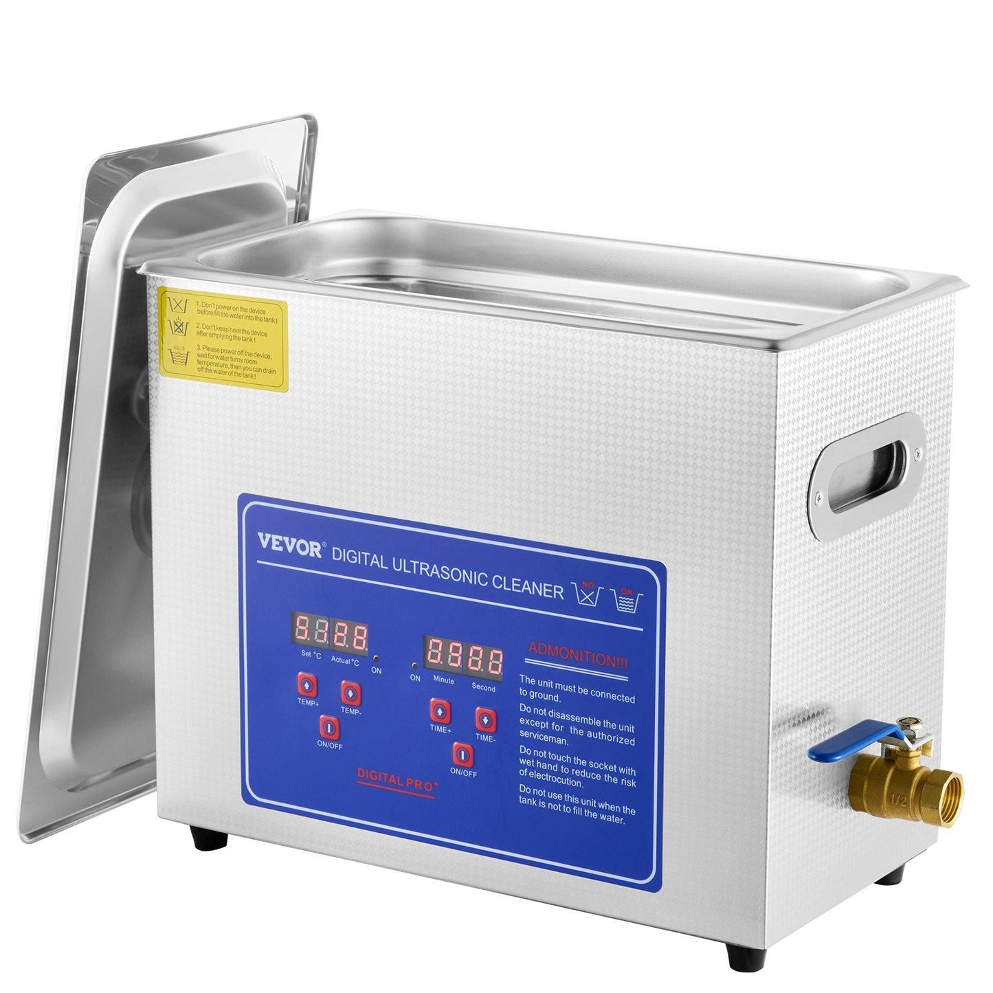 Commercial Ultrasonic Cleaner 6L Professional Ultrasonic Cleaner 40kHz with Digital Timer&Heater 110V Excellent Cleaning Machine for Watch Instruments Industrial Parts Excellent Cleaner Solution