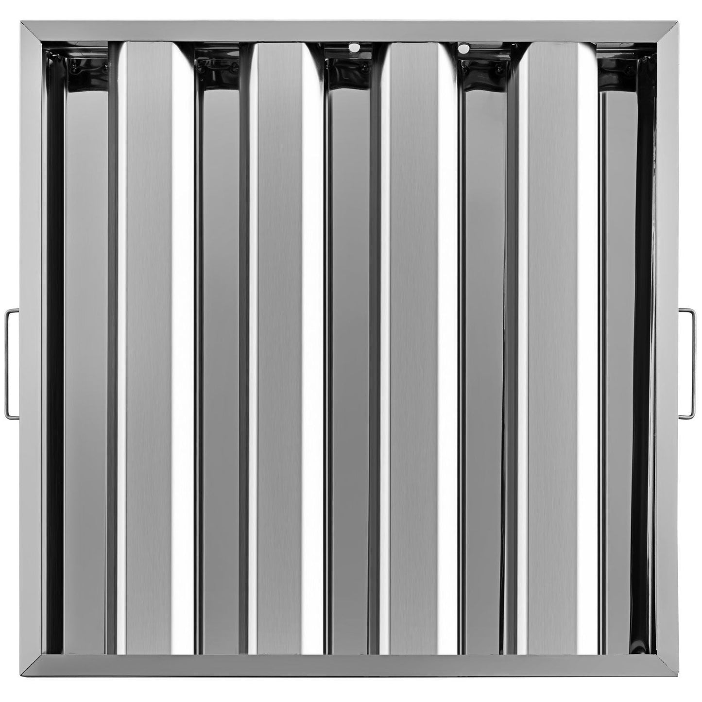 Pack of 6 Hood Filters 19.5W x 19.5H Inch, 430 Stainless Steel 4 Grooves Commercial Hood Filters, Range Hood Filter for Grease Rated Commercial Kitchen Exhaust Hoods