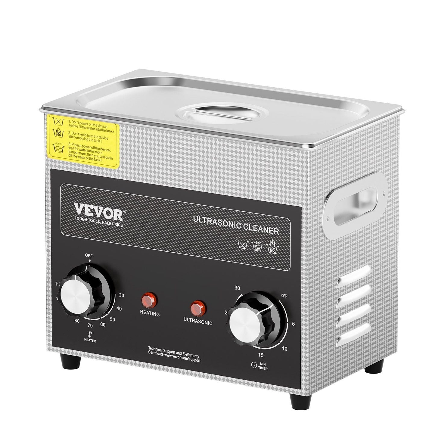 3L Ultrasonic Cleaner with Heater and Timer, 150W Stainless Steel Ultrasonic Cleaner Machine with Degas & Gentle Modes, Ultrasonic Parts Cleaner with Knob Control for Jewelry Glasses Watch
