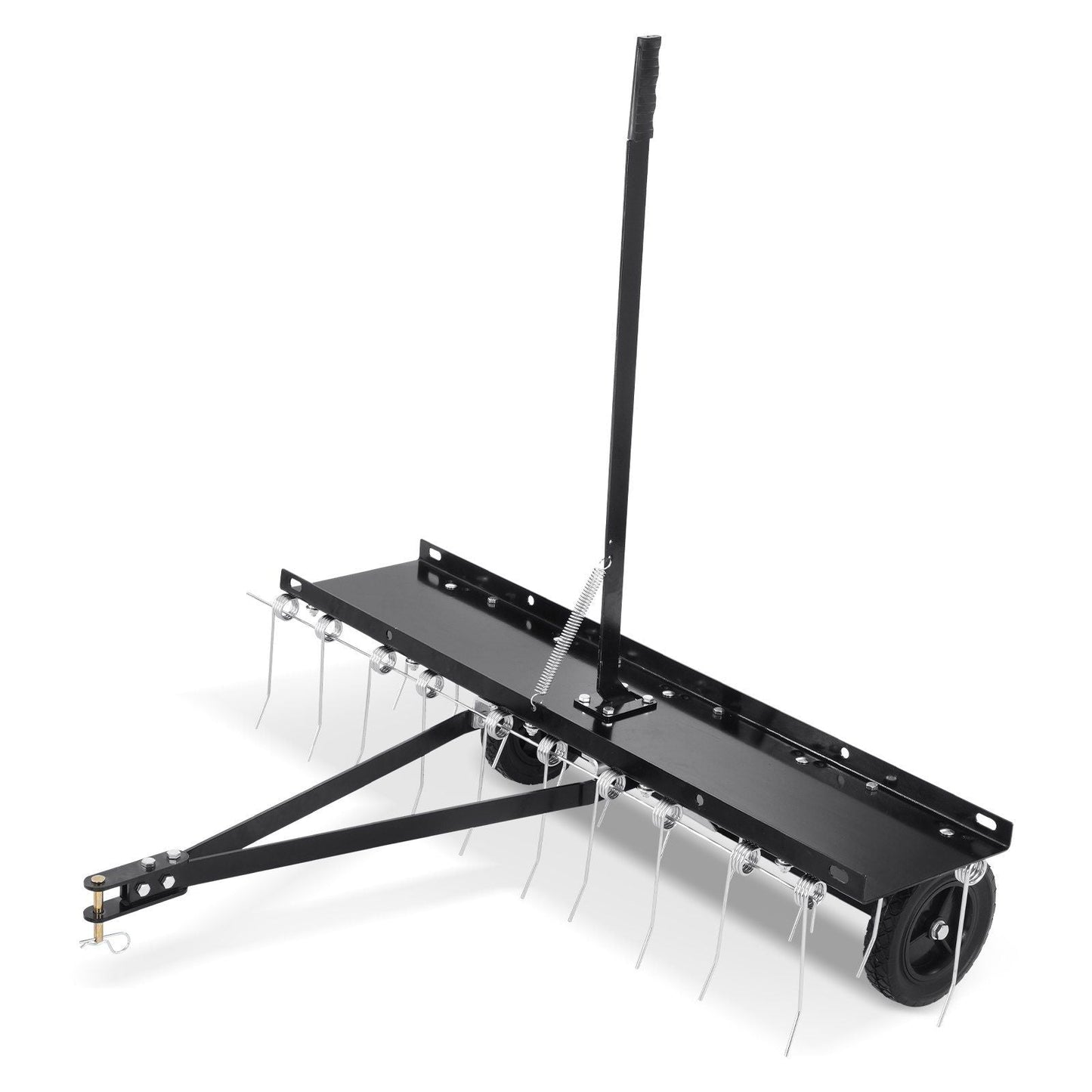 Tow Behind Dethatcher, 40-inch Tow Dethatcher with 20 Spring Steel Tines, Lawn Dethatcher Rake for ATV or Mower, Tow Behind Lawn Rake with Lift Handle for Garden Farm Grass