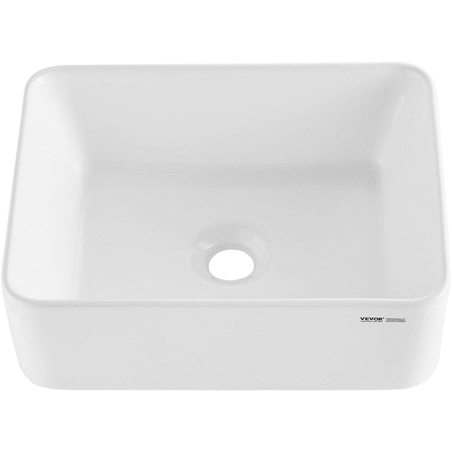 Modern Ceramic Vessel Sink 16" x 12" Bathroom Vanity Bowl Countertop White